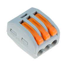 Conector prensa 3 cables 12-18awg 32amp wago003