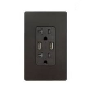 TOMA DECOR DWR4BK POLARIZADO+2USB NEGRO