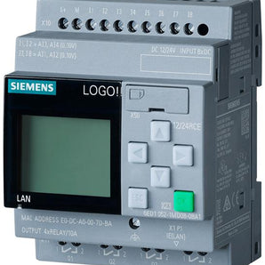 LOGO 12/24RCE MODULO LOGICO DISPLAY FA/E/S: 12/24V DC/RELE 8 DI (4 AI)/4 DO MEM. 400 BLOQUES #6ED10521MD080BA1 SIEMENS