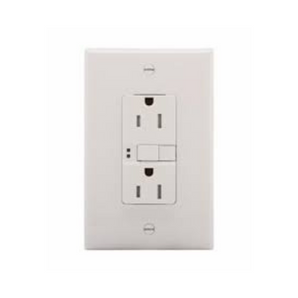 TOMA DECOR DOBLE GFC 15A 125V #TRSGF15W BLANCO TAMPER RESISTANT EATON